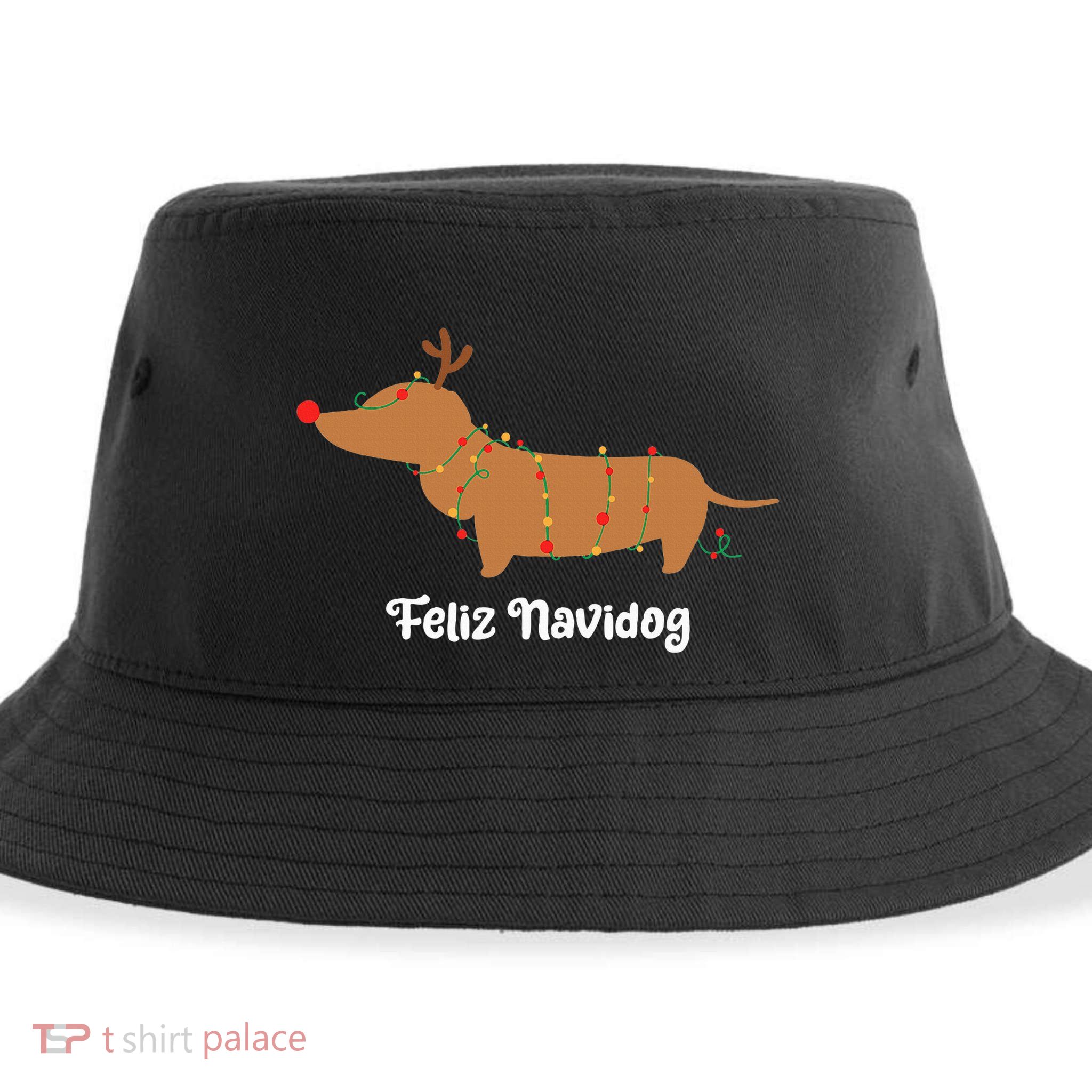 Feliz Navidog Christmas Sustainable Bucket Hat