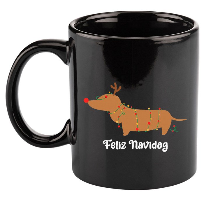 Feliz Navidog Christmas 11oz C Handle Ceramic Mug