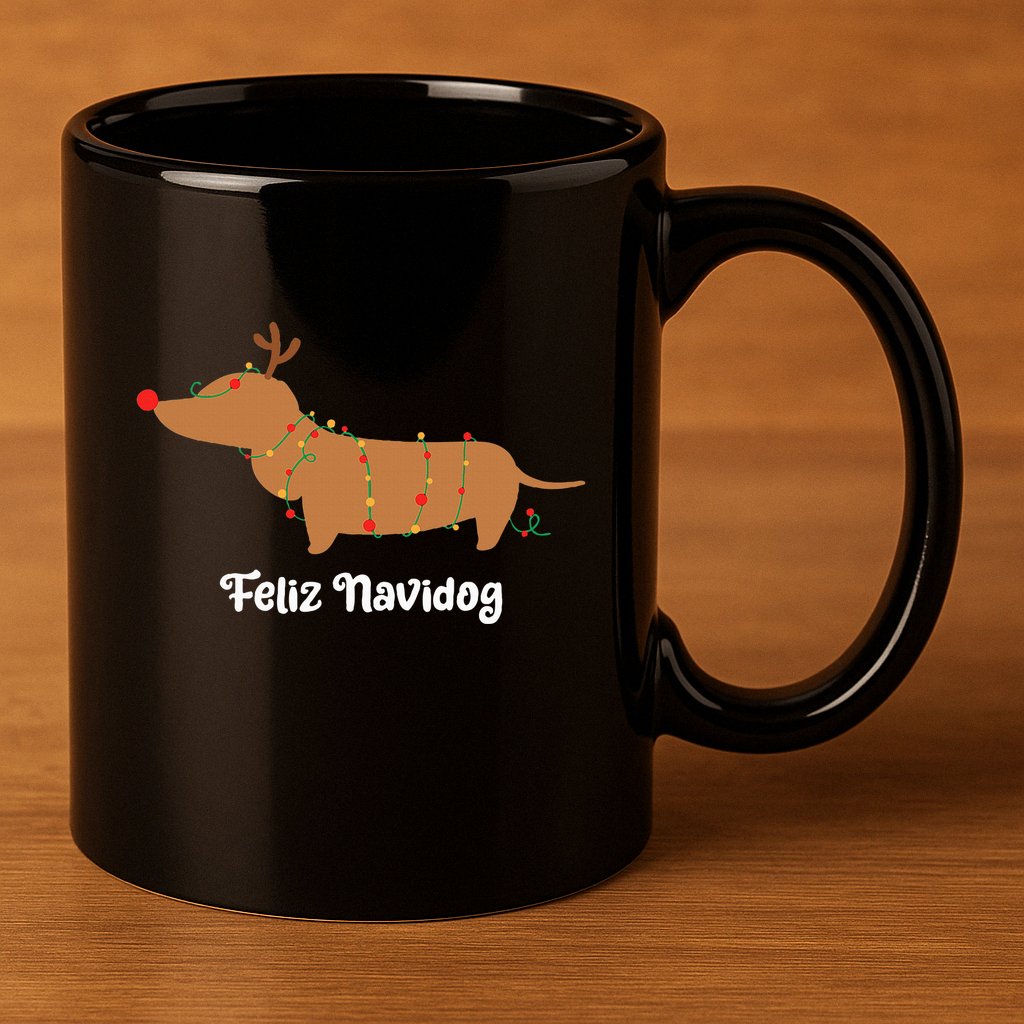 Feliz Navidog Christmas 11oz C Handle Ceramic Mug