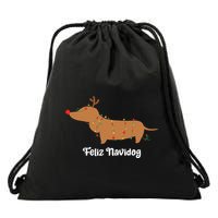 Feliz Navidog Christmas Drawstring Bag