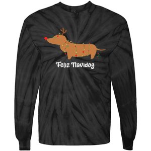 Feliz Navidog Christmas Tie-Dye Long Sleeve Shirt