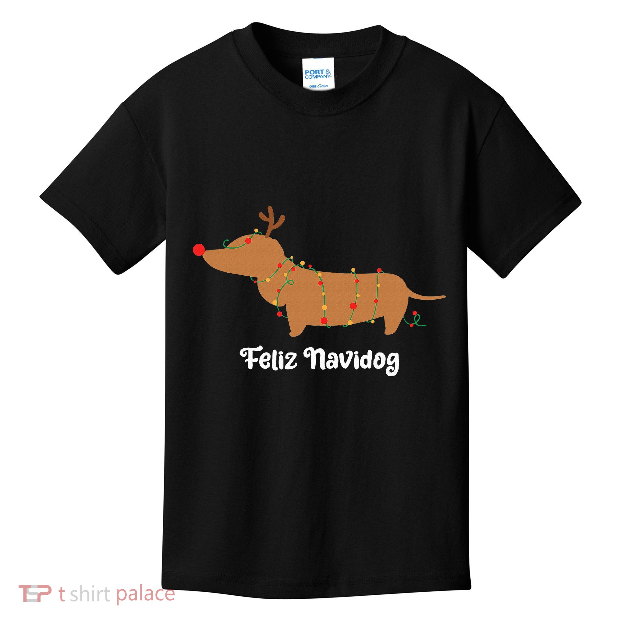 Feliz Navidog Christmas Kids T-Shirt