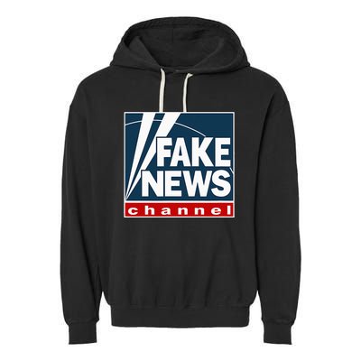 Fake News Channel Garment-Dyed Fleece Hoodie