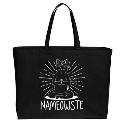 Funny Nameowste Cute Yoga Cat Meditating Spiritual Yoga Gift Cotton Canvas Jumbo Tote