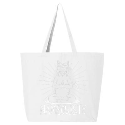 Funny Nameowste Cute Yoga Cat Meditating Spiritual Yoga Gift 25L Jumbo Tote