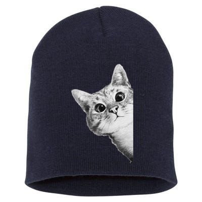 Funny Ninja Cat Meme Gift Short Acrylic Beanie