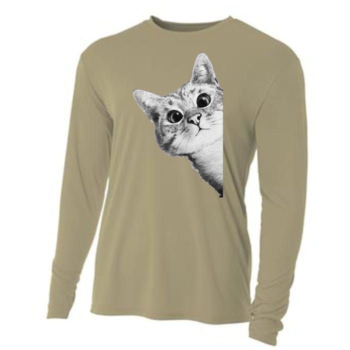 Funny Ninja Cat Meme Gift Cooling Performance Long Sleeve Crew