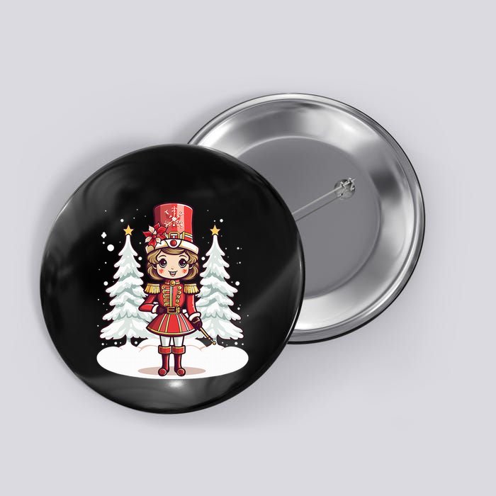 Female Nutcracker Christmas Themed  Button