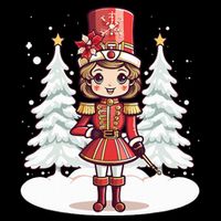 Female Nutcracker Christmas Themed  Button