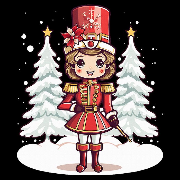Female Nutcracker Christmas Themed  Button