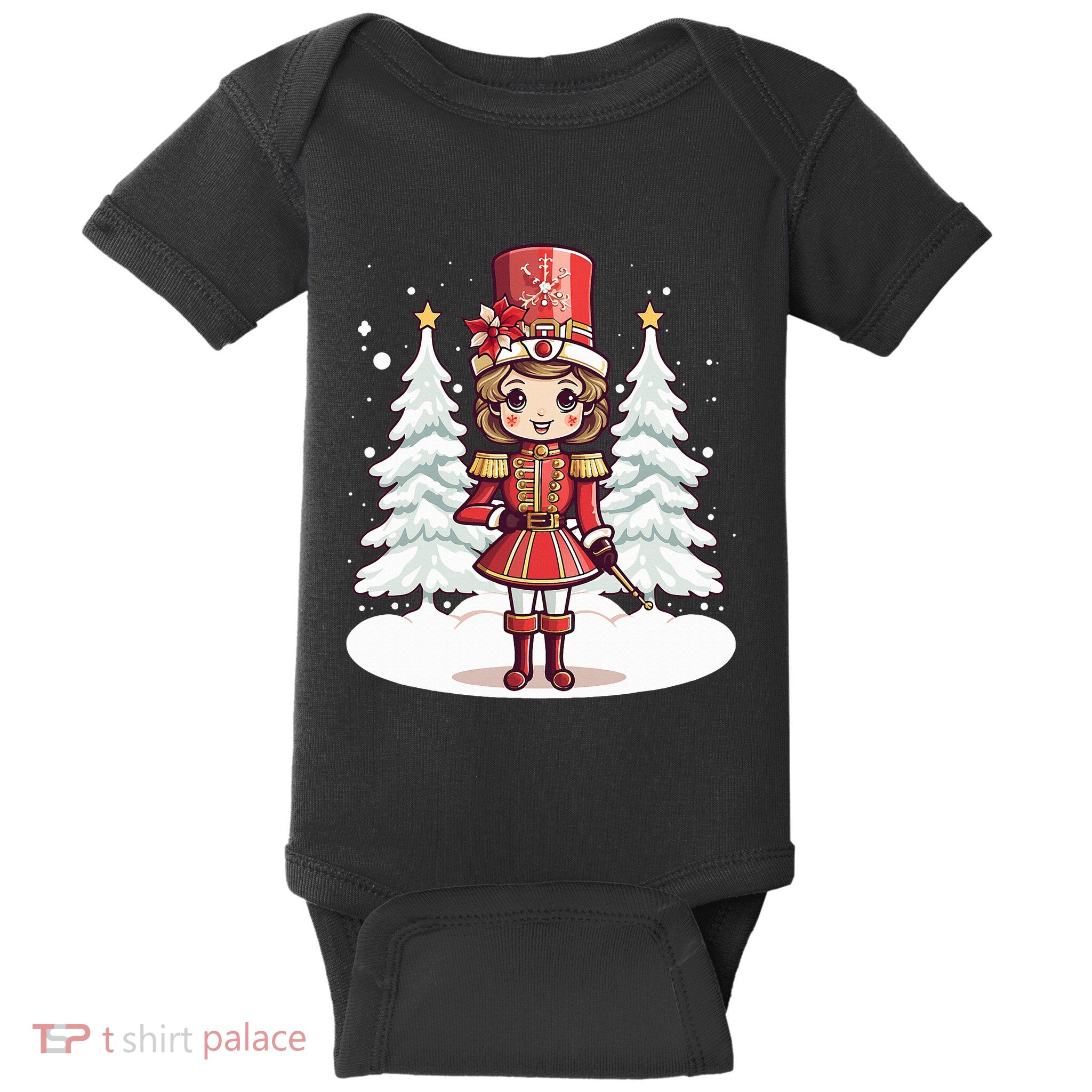 Female Nutcracker Christmas Themed  Baby Bodysuit