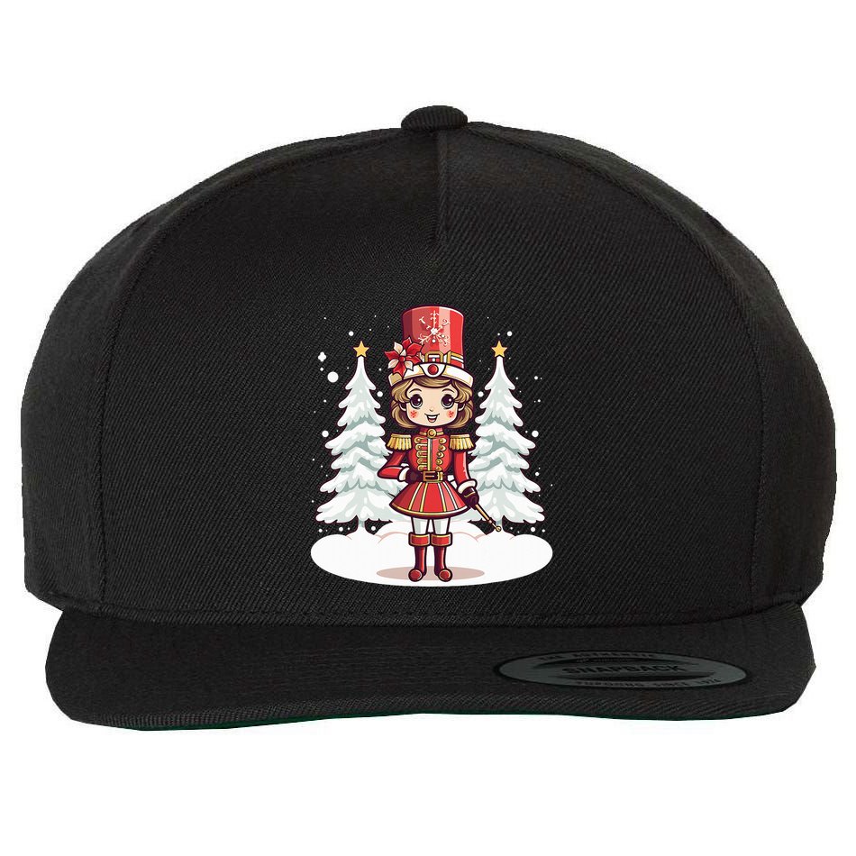 Female Nutcracker Christmas Themed  Wool Snapback Cap