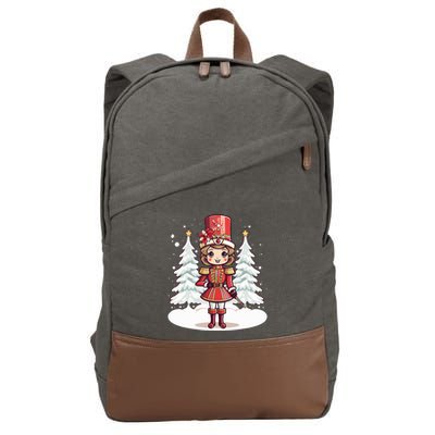 Female Nutcracker Christmas Themed  Cotton Canvas Backpack