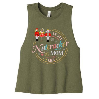 Funny Nutcracker Christmas Quote In My Nutcracker Mom Era  Women's Racerback Cropped Tank