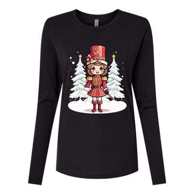 Female Nutcracker Christmas Themed  Womens Cotton Relaxed Long Sleeve T-Shirt