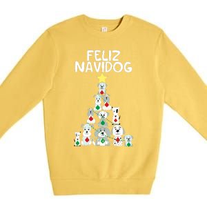 Feliz Navidog Christmas Dog Funny Cute Xmas Tree Premium Crewneck Sweatshirt