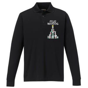 Feliz Navidog Christmas Dog Funny Cute Xmas Tree Performance Long Sleeve Polo