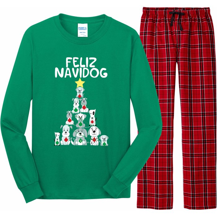 Feliz Navidog Christmas Dog Funny Cute Xmas Tree Long Sleeve Pajama Set