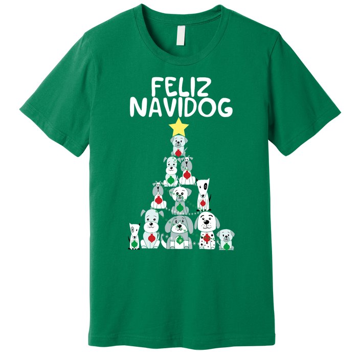 Feliz Navidog Christmas Dog Funny Cute Xmas Tree Premium T-Shirt