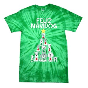 Feliz Navidog Christmas Dog Funny Cute Xmas Tree Tie-Dye T-Shirt