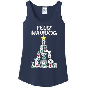 Feliz Navidog Christmas Dog Funny Cute Xmas Tree Ladies Essential Tank