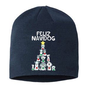 Feliz Navidog Christmas Dog Funny Cute Xmas Tree Sustainable Beanie