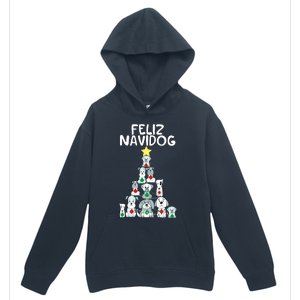 Feliz Navidog Christmas Dog Funny Cute Xmas Tree Urban Pullover Hoodie