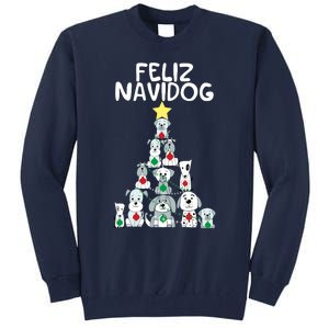 Feliz Navidog Christmas Dog Funny Cute Xmas Tree Tall Sweatshirt