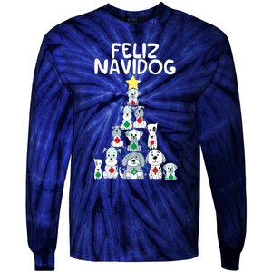 Feliz Navidog Christmas Dog Funny Cute Xmas Tree Tie-Dye Long Sleeve Shirt