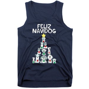 Feliz Navidog Christmas Dog Funny Cute Xmas Tree Tank Top