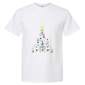 Feliz Navidog Christmas Dog Funny Cute Xmas Tree Garment-Dyed Heavyweight T-Shirt