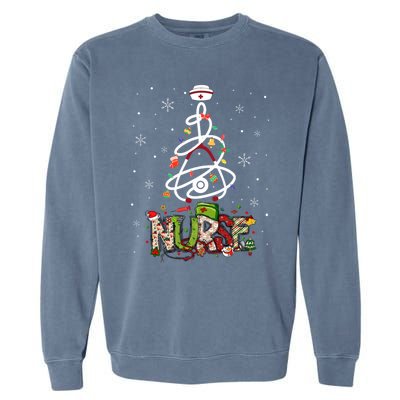 Funny Nurse Christmas Cute Xmas Nursing Scrub Top Gift Garment-Dyed Sweatshirt