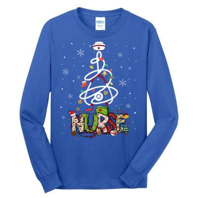 Funny Nurse Christmas Cute Xmas Nursing Scrub Top Gift Tall Long Sleeve T-Shirt