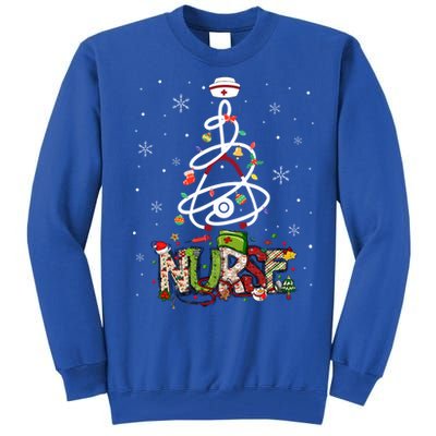 Funny Nurse Christmas Cute Xmas Nursing Scrub Top Gift Tall Sweatshirt