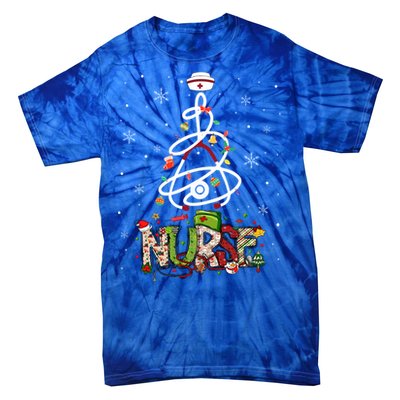 Funny Nurse Christmas Cute Xmas Nursing Scrub Top Gift Tie-Dye T-Shirt