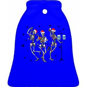 Funny Nurse Christmas Dancing Skeleton Santa Xmas Gift Ceramic Bell Ornament