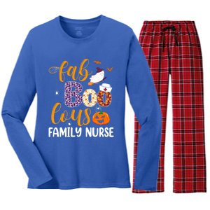 Fabulous Nurse Costume Faboolous Family Nurse Boo Crew Cute Gift Women's Long Sleeve Flannel Pajama Set 