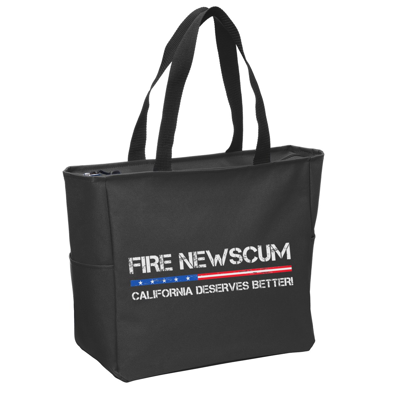 Fire Newscum California Deserves Better Gavin Newsom Zip Tote Bag