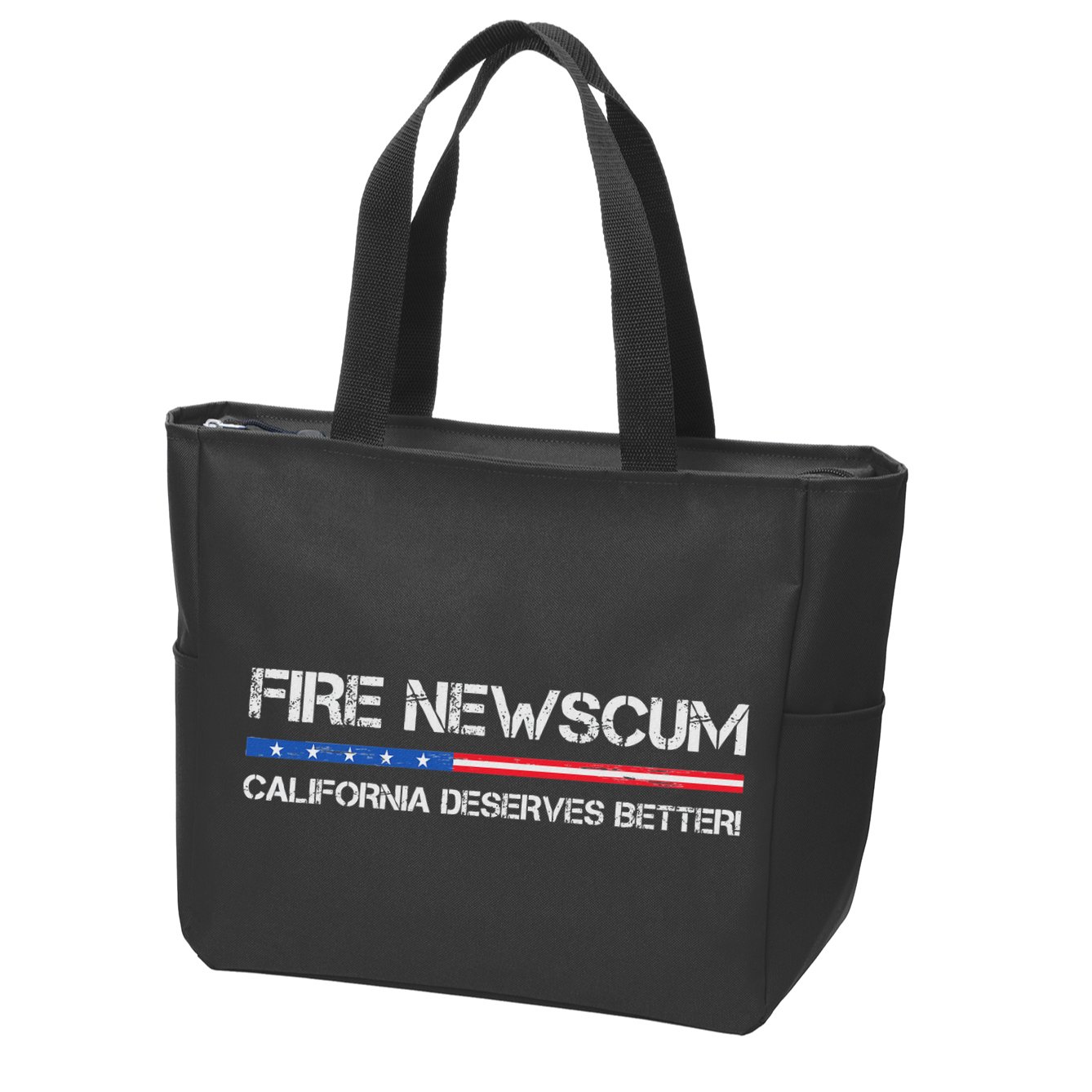 Fire Newscum California Deserves Better Gavin Newsom Zip Tote Bag