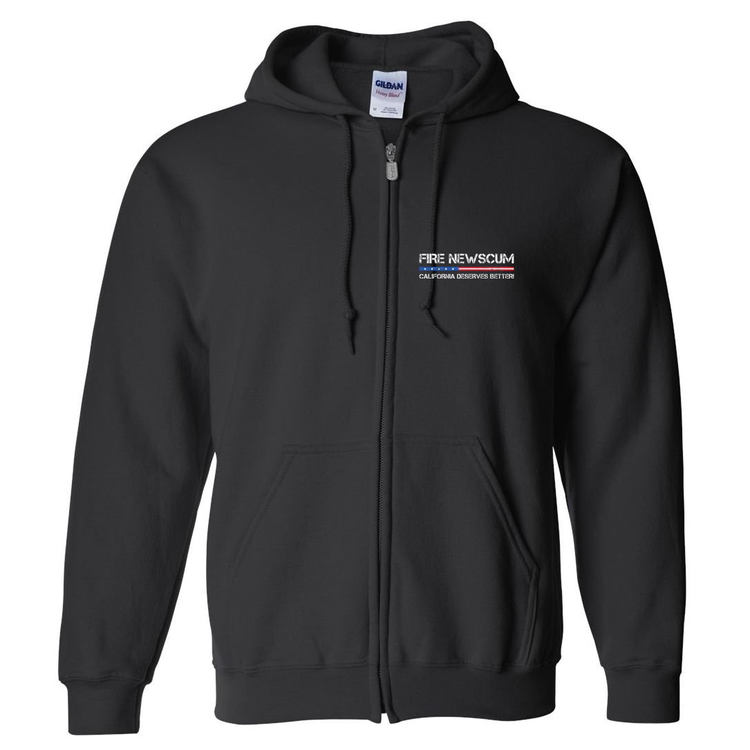 Fire Newscum California Deserves Better Gavin Newsom Full Zip Hoodie