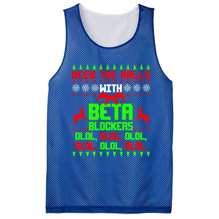 Funny Nurse Cardiologist Nursing Ugly Christmas Beta Blocker Funny Gift Mesh Reversible Basketball Jersey Tank