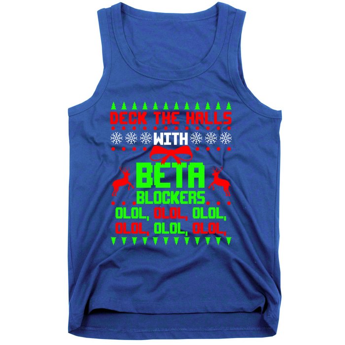 Funny Nurse Cardiologist Nursing Ugly Christmas Beta Blocker Funny Gift Tank Top