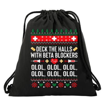 Funny Nurse Christmas Drawstring Bag