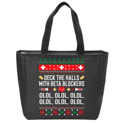 Funny Nurse Christmas Zip Tote Bag