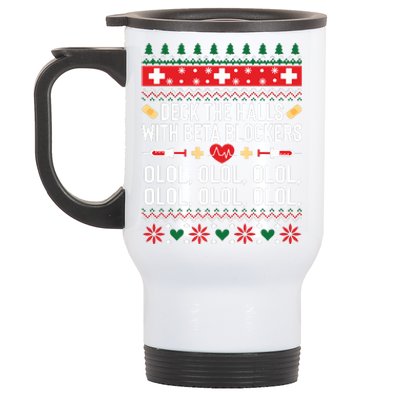 Funny Nurse Christmas Shirts Ugly Xmas Gift Stainless Steel Travel Mug