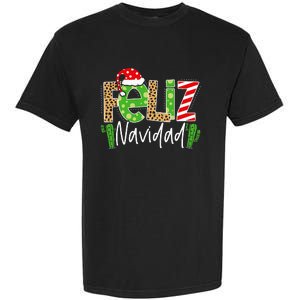 Feliz Navidad Cactus Spanish Christmas Matching Pajamas Garment-Dyed Heavyweight T-Shirt