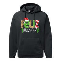 Feliz Navidad Cactus Spanish Christmas Matching Pajamas Performance Fleece Hoodie