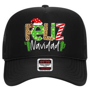 Feliz Navidad Cactus Spanish Christmas Matching Pajamas High Crown Mesh Back Trucker Hat