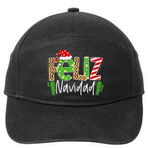 Feliz Navidad Cactus Spanish Christmas Matching Pajamas 7-Panel Snapback Hat