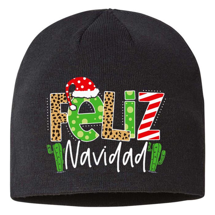 Feliz Navidad Cactus Spanish Christmas Matching Pajamas Sustainable Beanie